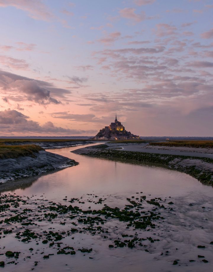 Couché Soleil Maree Basse Mont Saint Michel