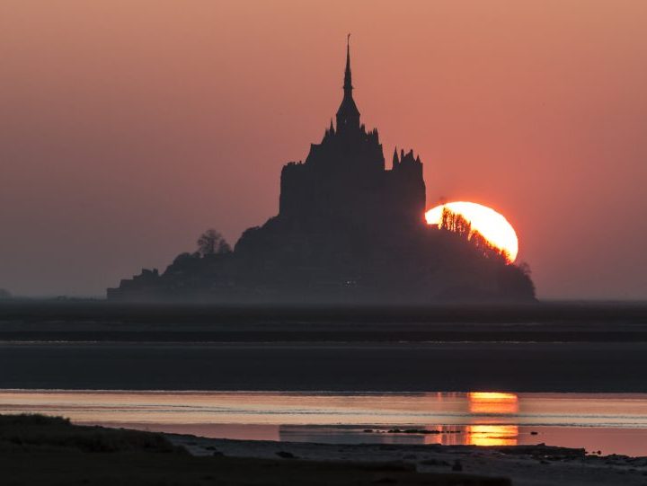 Mont Saint Michel Coucher Soleil